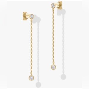 PAVOI dangling earrings and chain bracelet- yellow gold